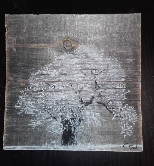 Neige sur bois